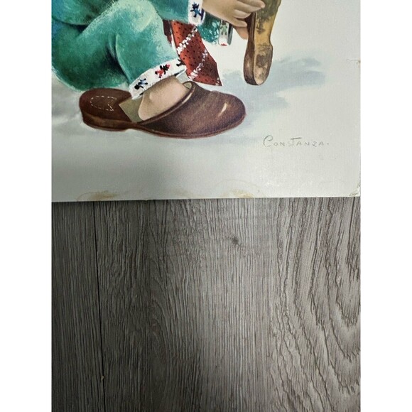 Set Of 2 Vintage Constanza Prints Child With Lamb & Child With Shoes MCM Spain - Picture 9 of 13